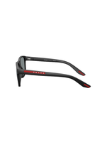 Prada Linea Rossa PS 06YS Men's Square Sunglasses – Matte Black / Dark Blue Violet Mirror
