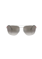 Prada Linea Rossa PS 54ZS Men's Sunglasses – Silver Frame / Gradient Grey Mirror Lenses