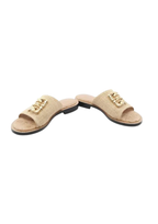 Givenchy 4G Plaque Raffia Flat Mules
