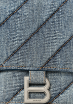 Balenciaga Crush Medium Shoulder Bag Denim Blue Women
