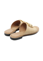 Givenchy 4G Plaque Raffia Flat Mules
