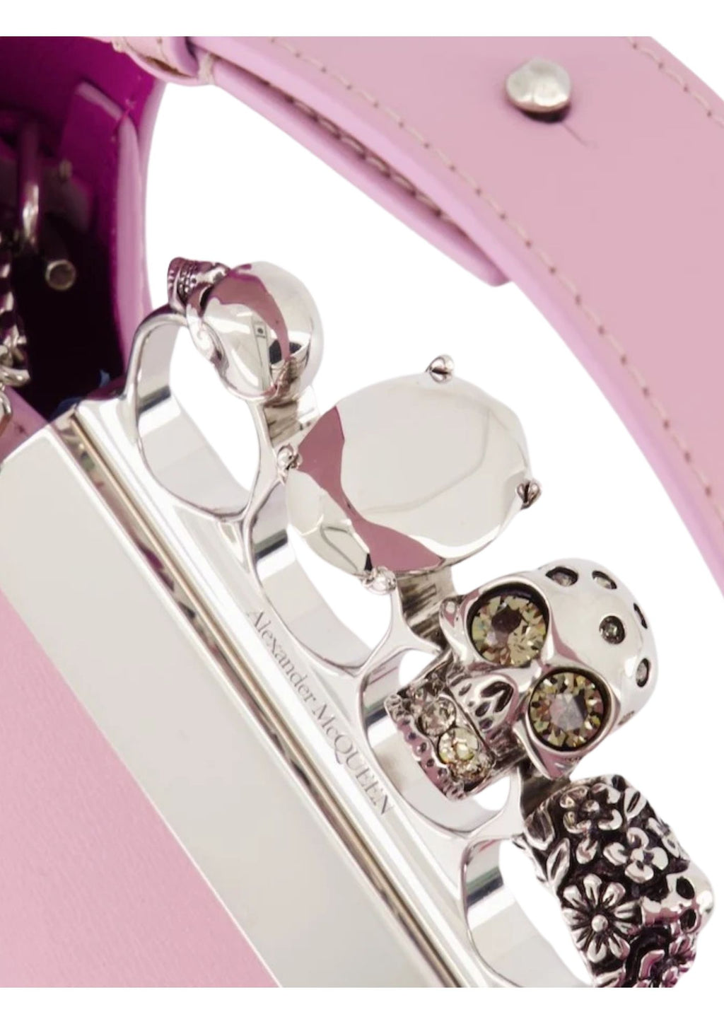 Alexander McQueen Jewelled Mini Hobo Leather Handbag – Lavender – Women