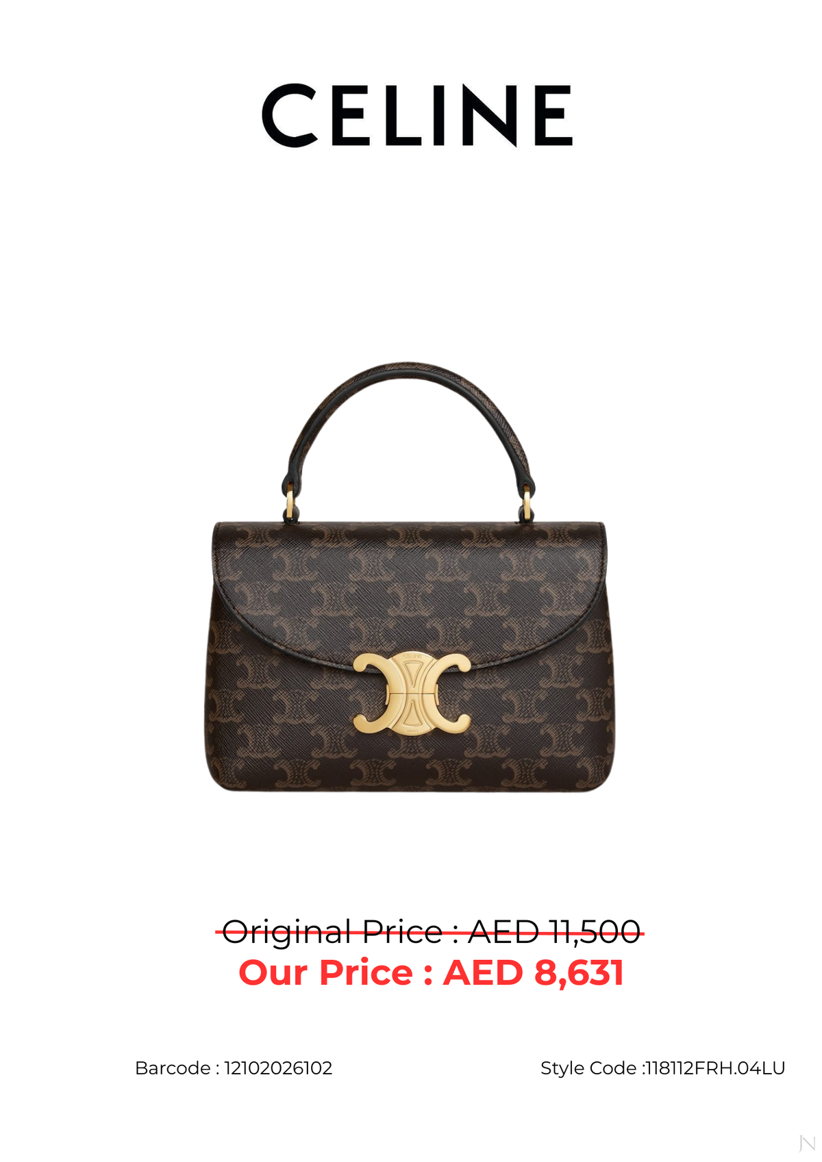 Celine Teen Nino Triomphe Canvas Top-Handle Bag – Brown/Black – Women