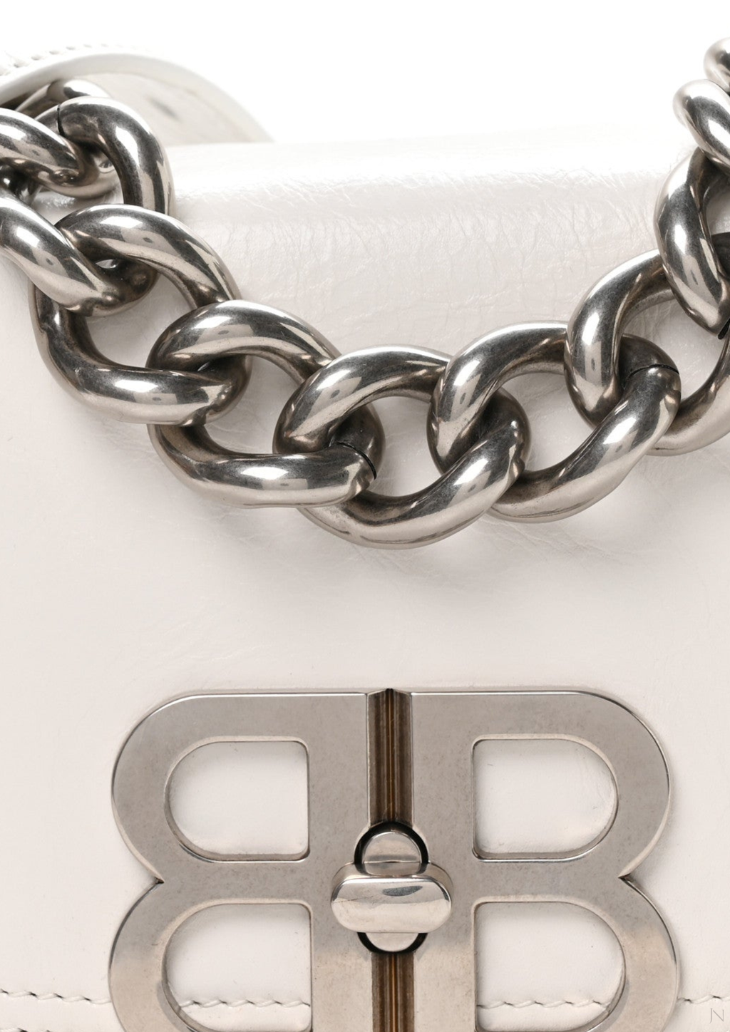 Balenciaga BB Soft Flap Shoulder Bag White Women