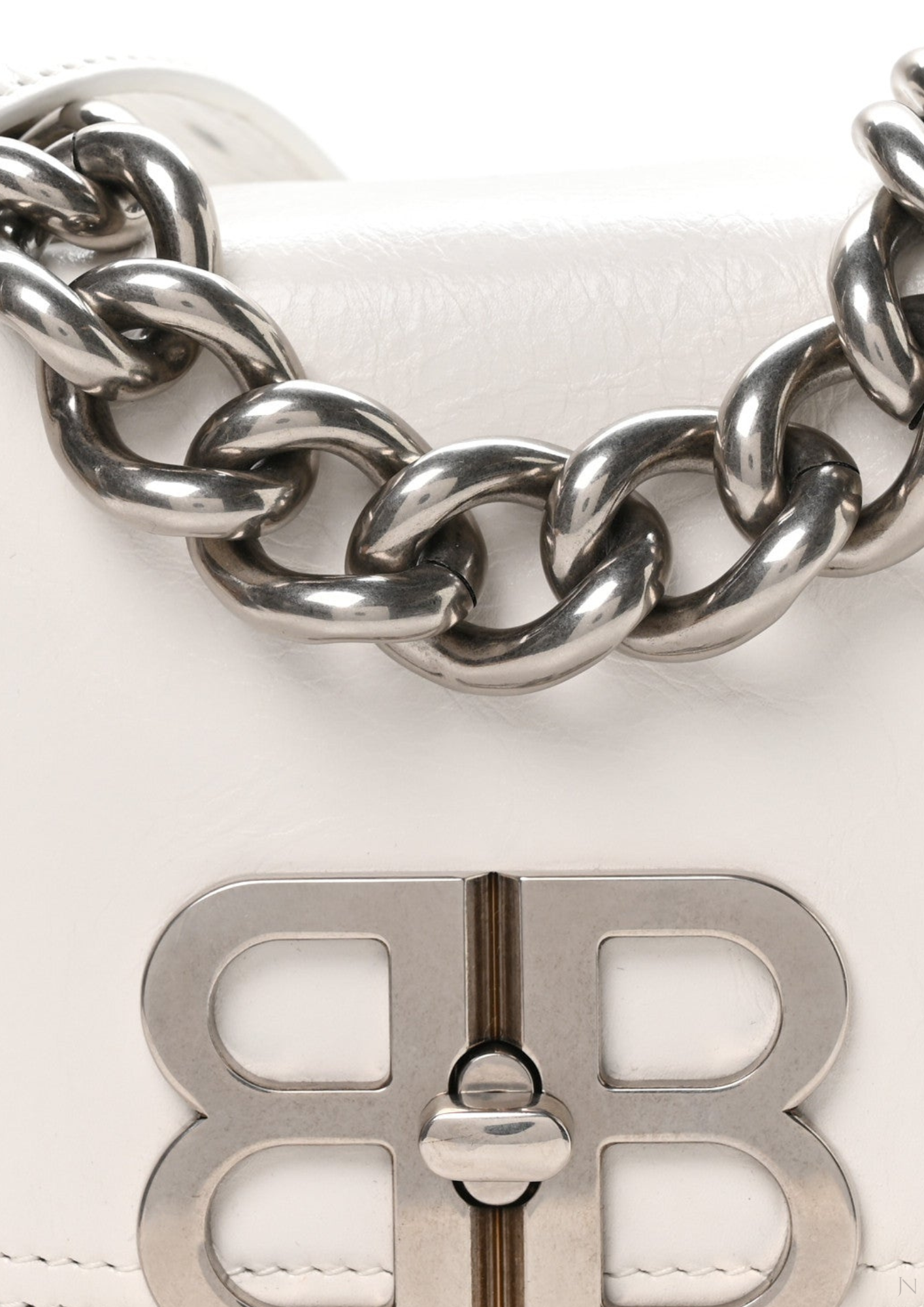 Balenciaga BB Soft Flap Shoulder Bag White Women