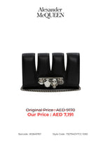 Alexander McQueen The Slash Four-Ring Leather Shoulder Bag – Black/Silver – Women