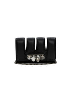 Alexander McQueen The Slash Four-Ring Leather Shoulder Bag – Black/Silver – Women
