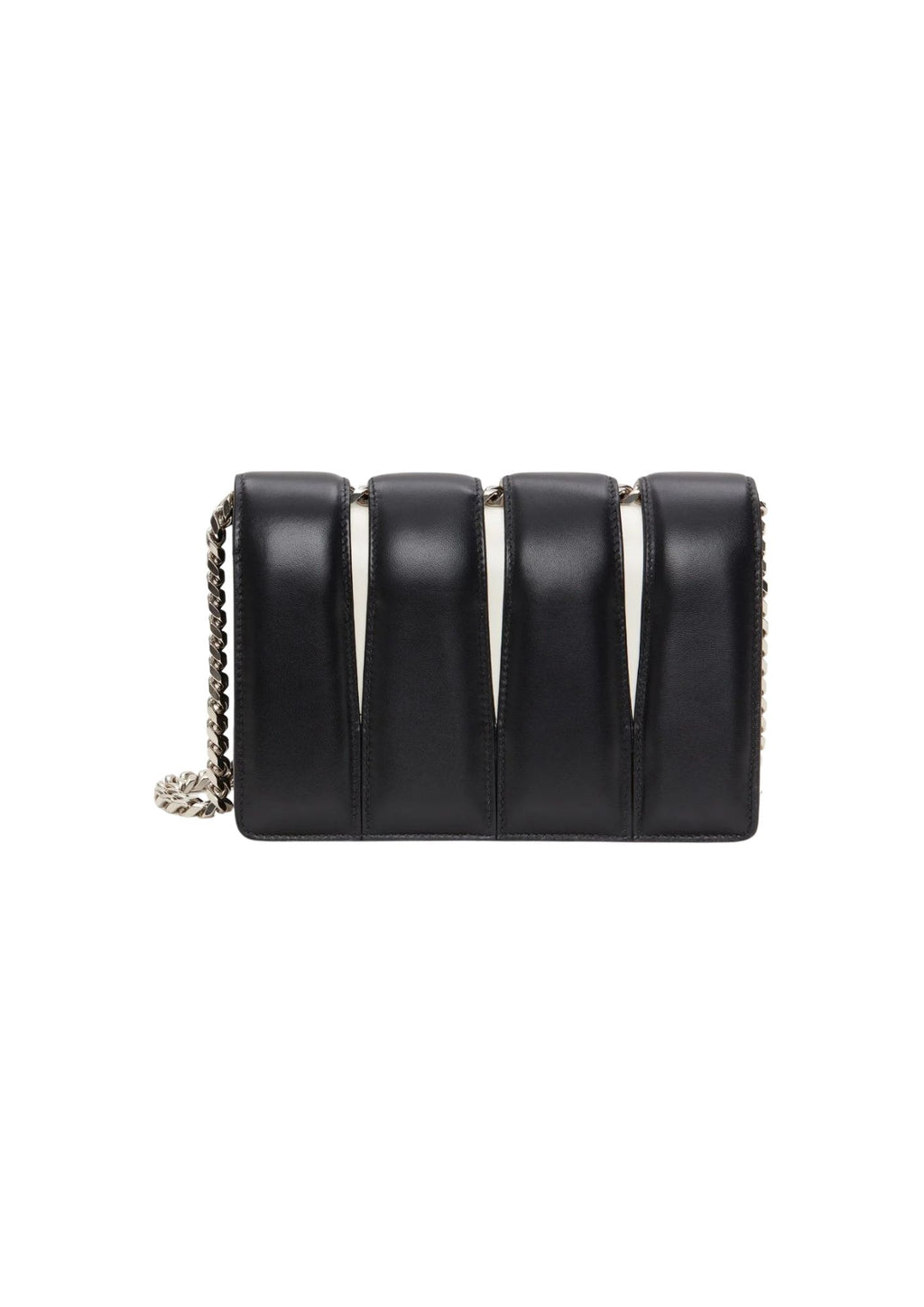 Alexander McQueen The Slash Four-Ring Leather Shoulder Bag – Black/Silver – Women