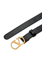 Valentino Garavani VLogo Signature Leather Belt Black/Gold Men