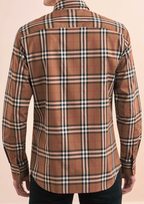 Burberry Shefford Long-Sleeved Check Shirt Beige Men