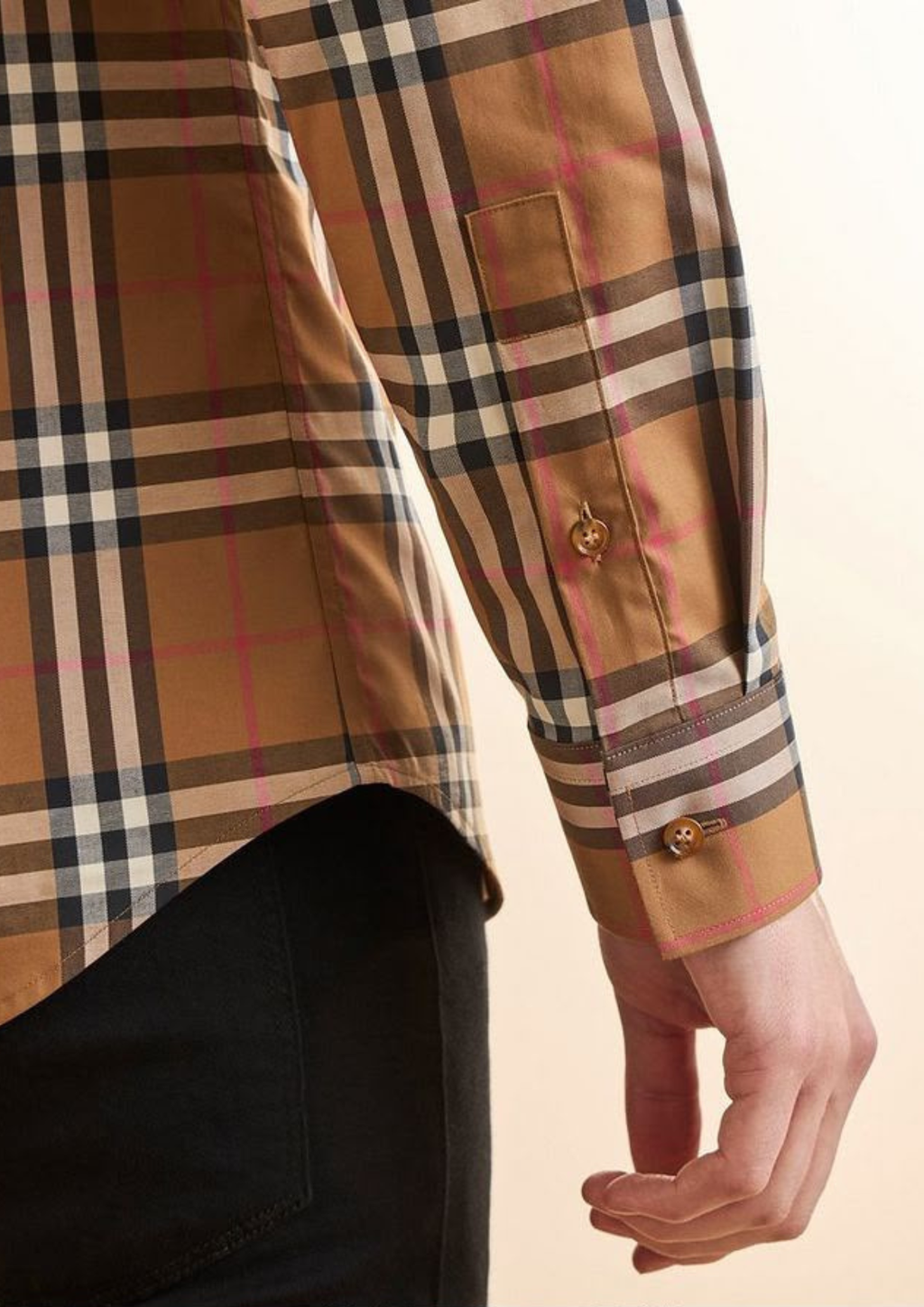 Burberry Shefford Long-Sleeved Check Shirt Beige Men
