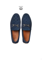 Gucci Men Leather Loafer in Blue / Black - product view 3