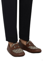 Gucci Square Toe Leather Loafers in Brown - product view 3