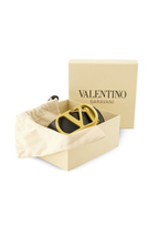 Valentino Garavani VLogo Signature Leather Belt Black/Gold Men
