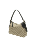 Gucci GG Emblem Medium Monogram Canvas Shoulder Bag – Beige & Black – Women