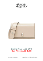 Alexander McQueen Biker Small Skull Leather Shoulder Bag – Beige – Women