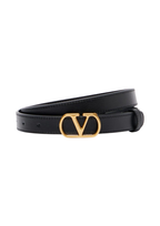 Valentino Garavani VLogo Signature Leather Belt Black/Gold Men