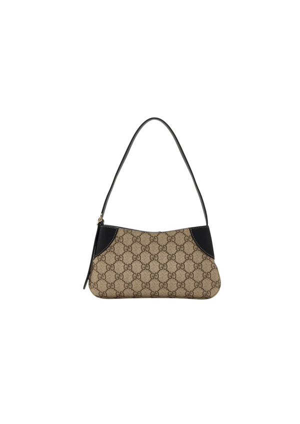Gucci GG Emblem Super Mini Canvas Shoulder Bag – Beige/Black – Women