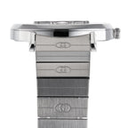Gucci Grip 35mm Stainless Steel Watch – Silver – Unisex – case profile and bracelet detail