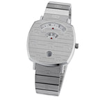 Gucci Grip 35mm Stainless Steel Watch – Silver – Unisex – angled front view