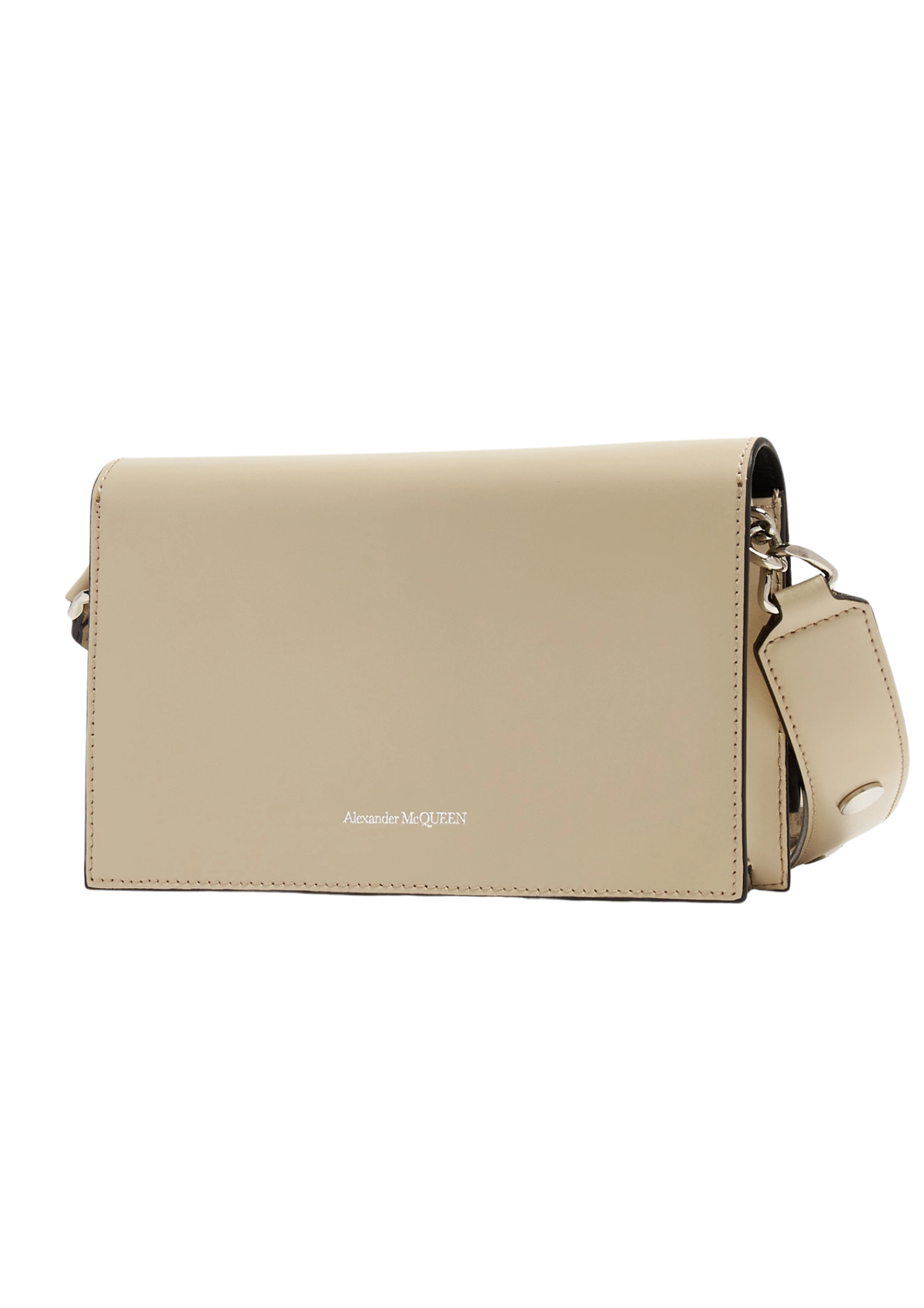 Alexander McQueen Biker Small Skull Leather Shoulder Bag – Beige – Women