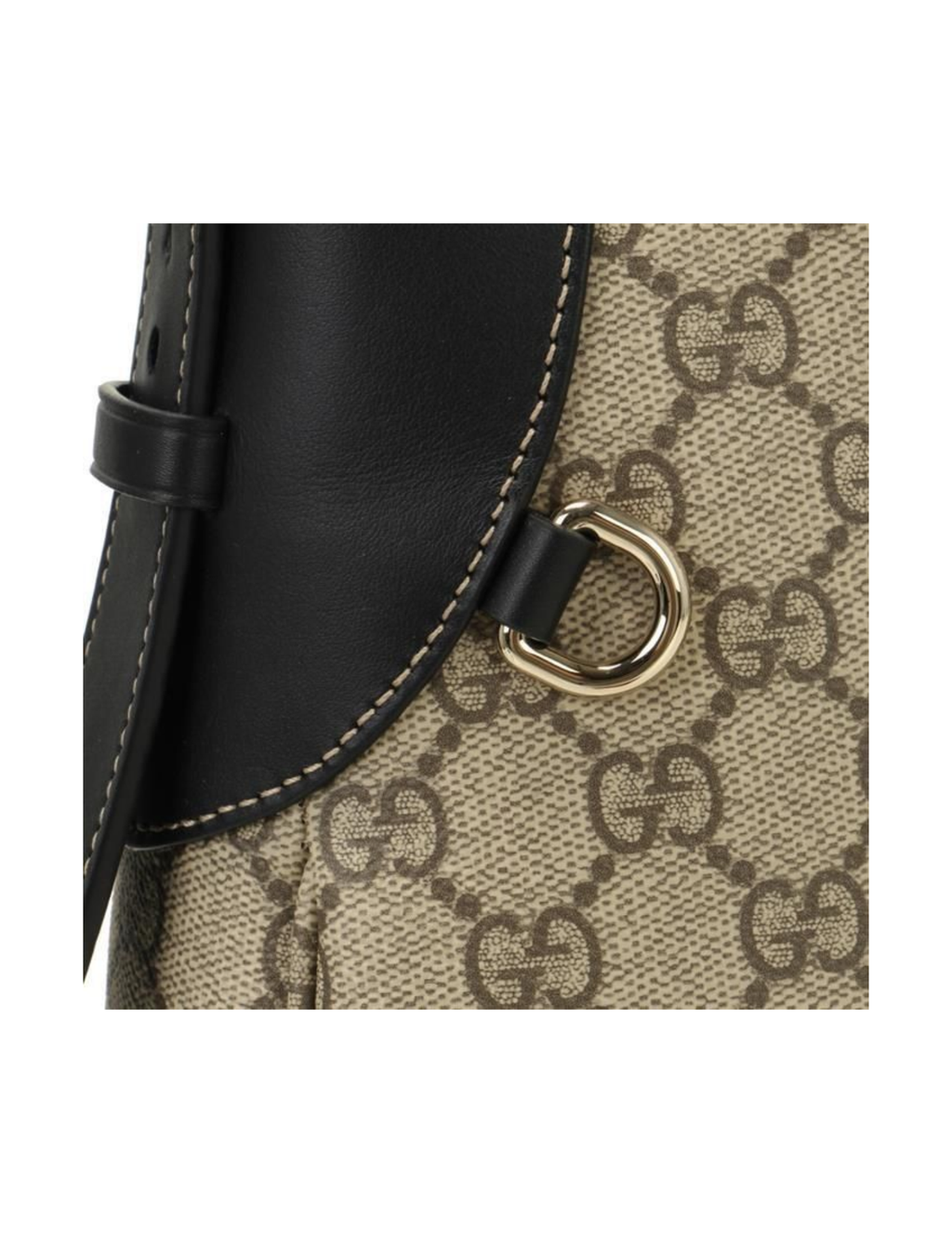 Gucci GG Emblem Medium Monogram Canvas Shoulder Bag – Beige & Black – Women