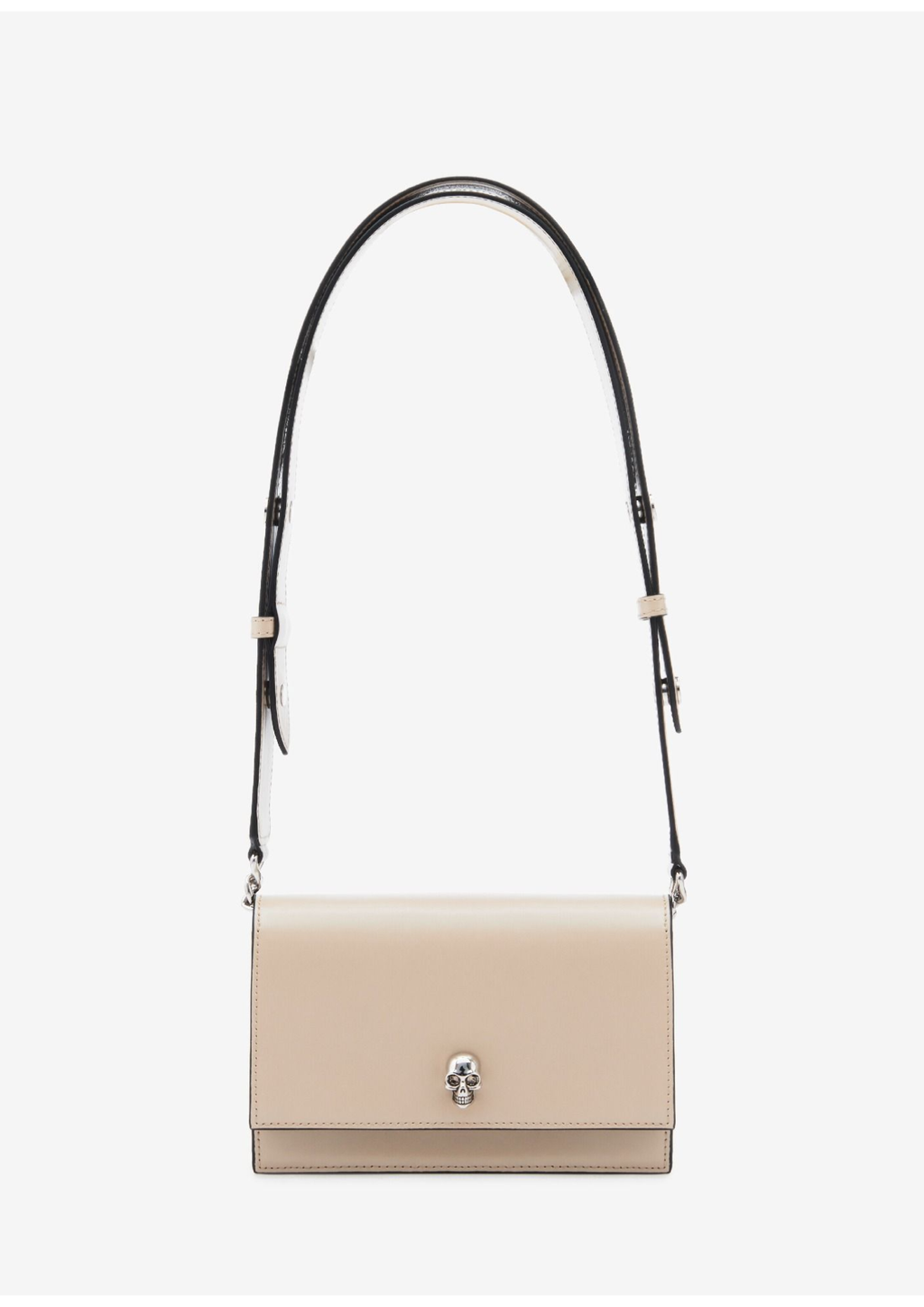 Alexander McQueen Biker Small Skull Leather Shoulder Bag – Beige – Women