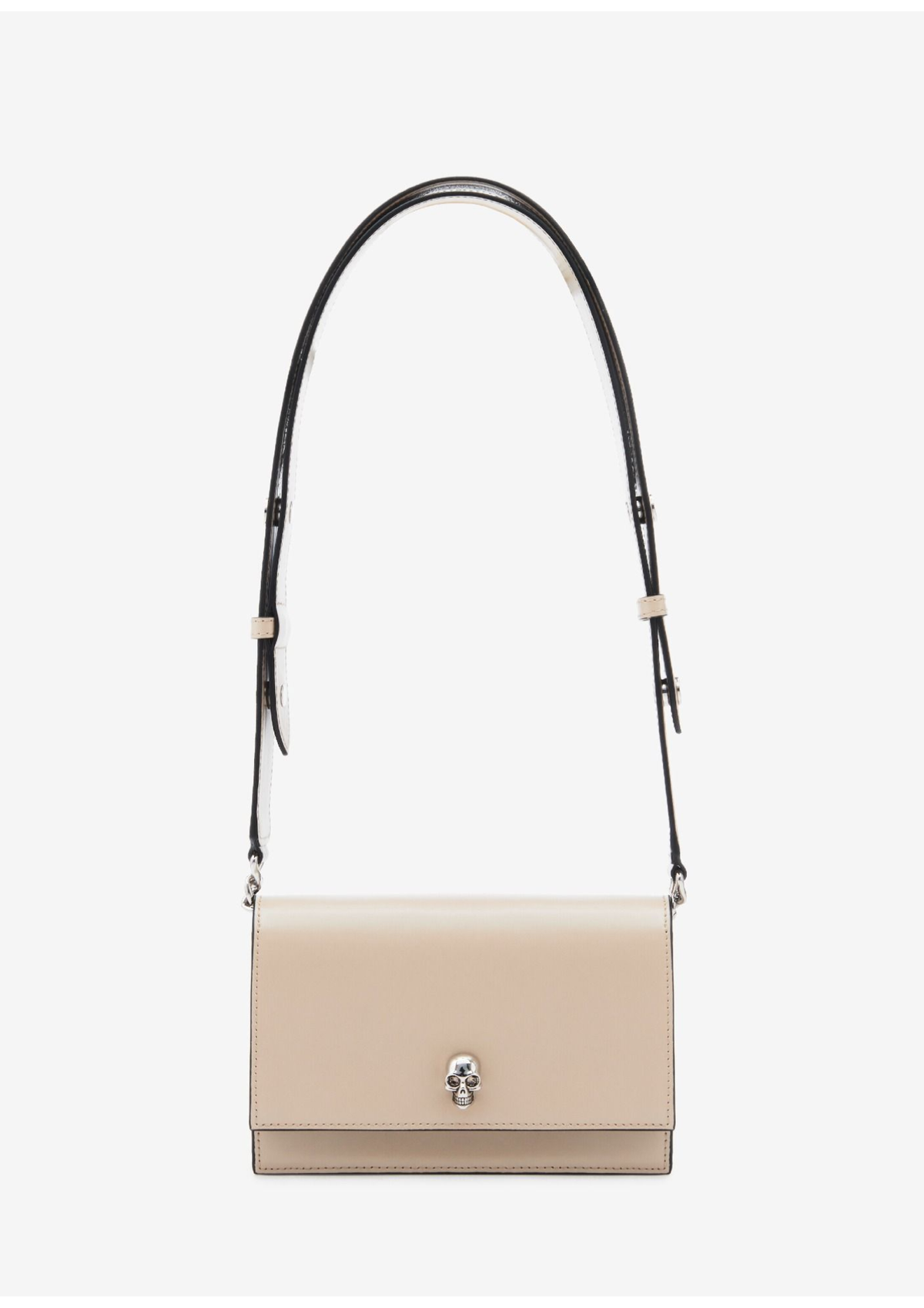 Alexander McQueen Biker Small Skull Leather Shoulder Bag – Beige – Women