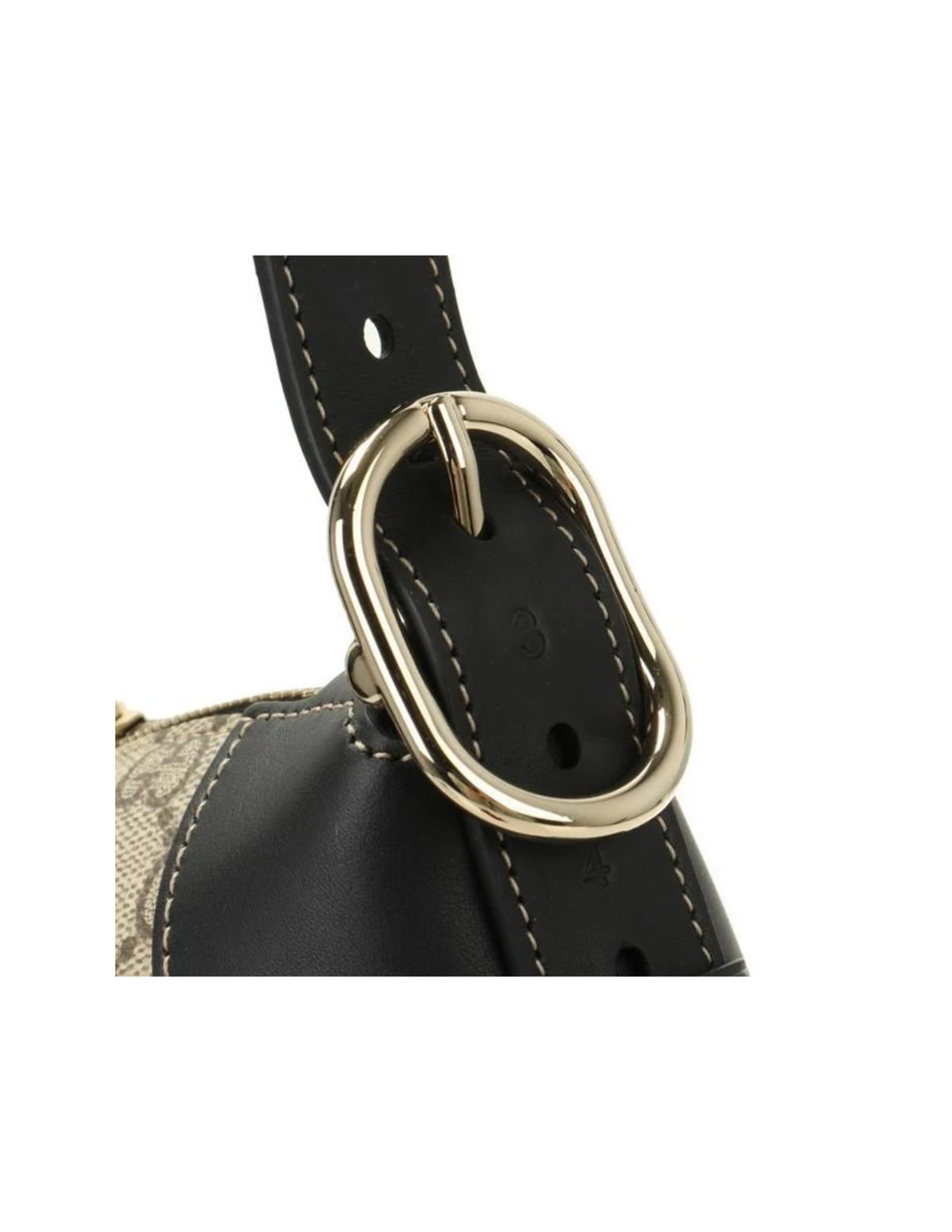 Gucci GG Emblem Medium Monogram Canvas Shoulder Bag – Beige & Black – Women