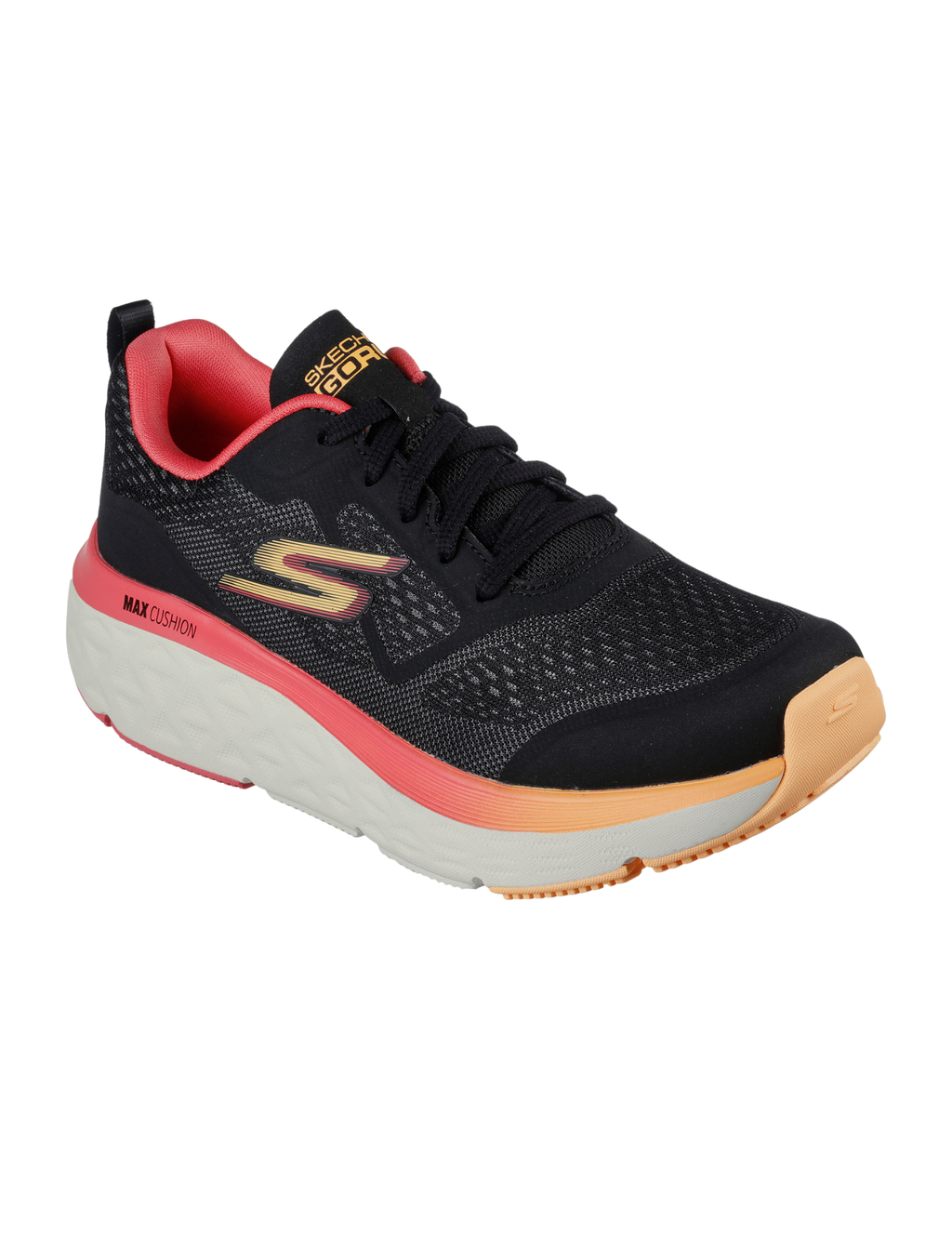 Skechers Max Cushioning Delta Goga Mat Running Shoes – Black / Hot Pink – Women
