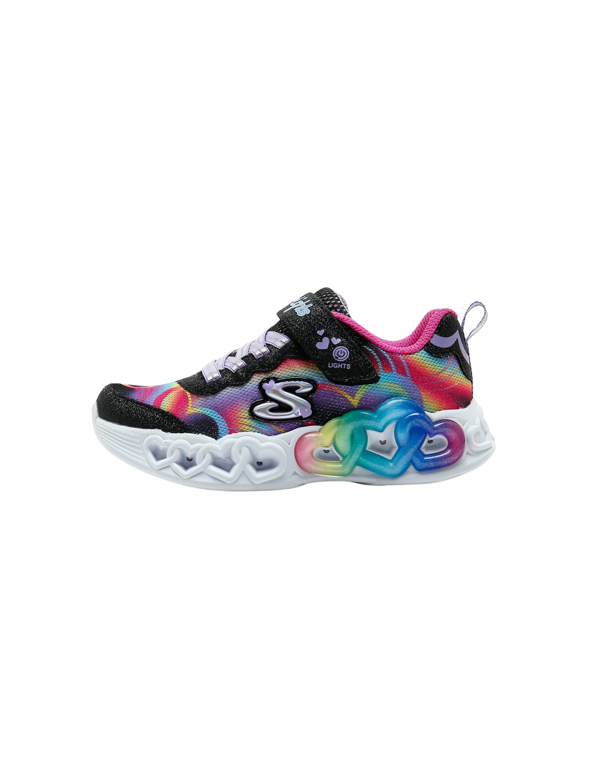 Skechers S Lights Infinite Heart Lights Light-Up Sneakers – Black / Multi – Kids