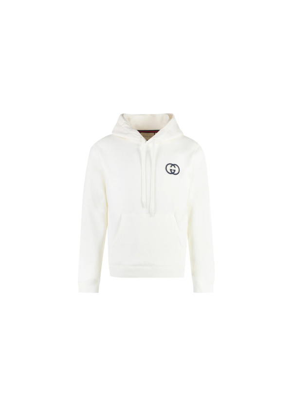 Gucci Interlocking G Cotton Jersey Hoodie – Off White – Men