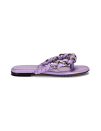 Bottega Veneta Dot Nappa Leather Chain Flat Sandals – Wisteria Purple – Women
