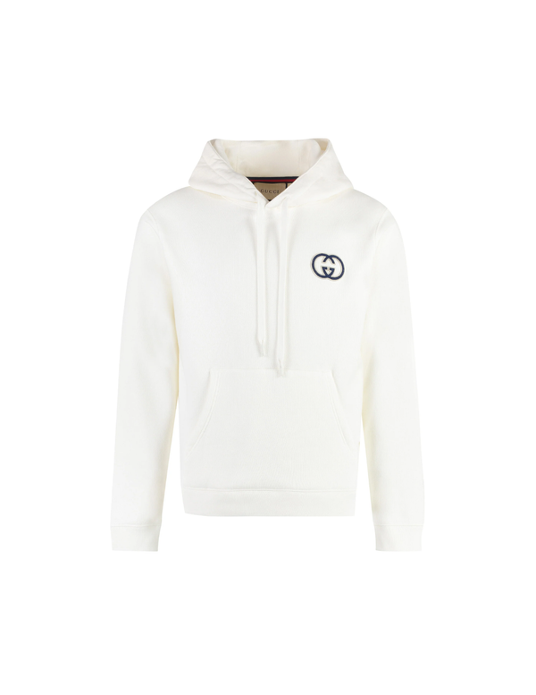 Gucci Interlocking G Cotton Jersey Hoodie – Off White – Men