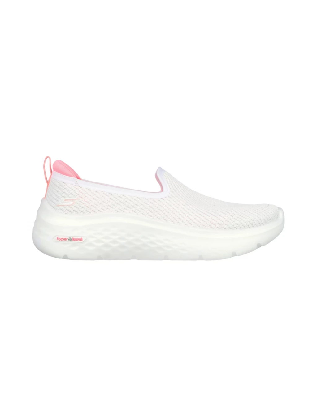 Skechers GO WALK Hyper Burst Goga Mat Slip-On Walking Shoes – White / Pink – Women