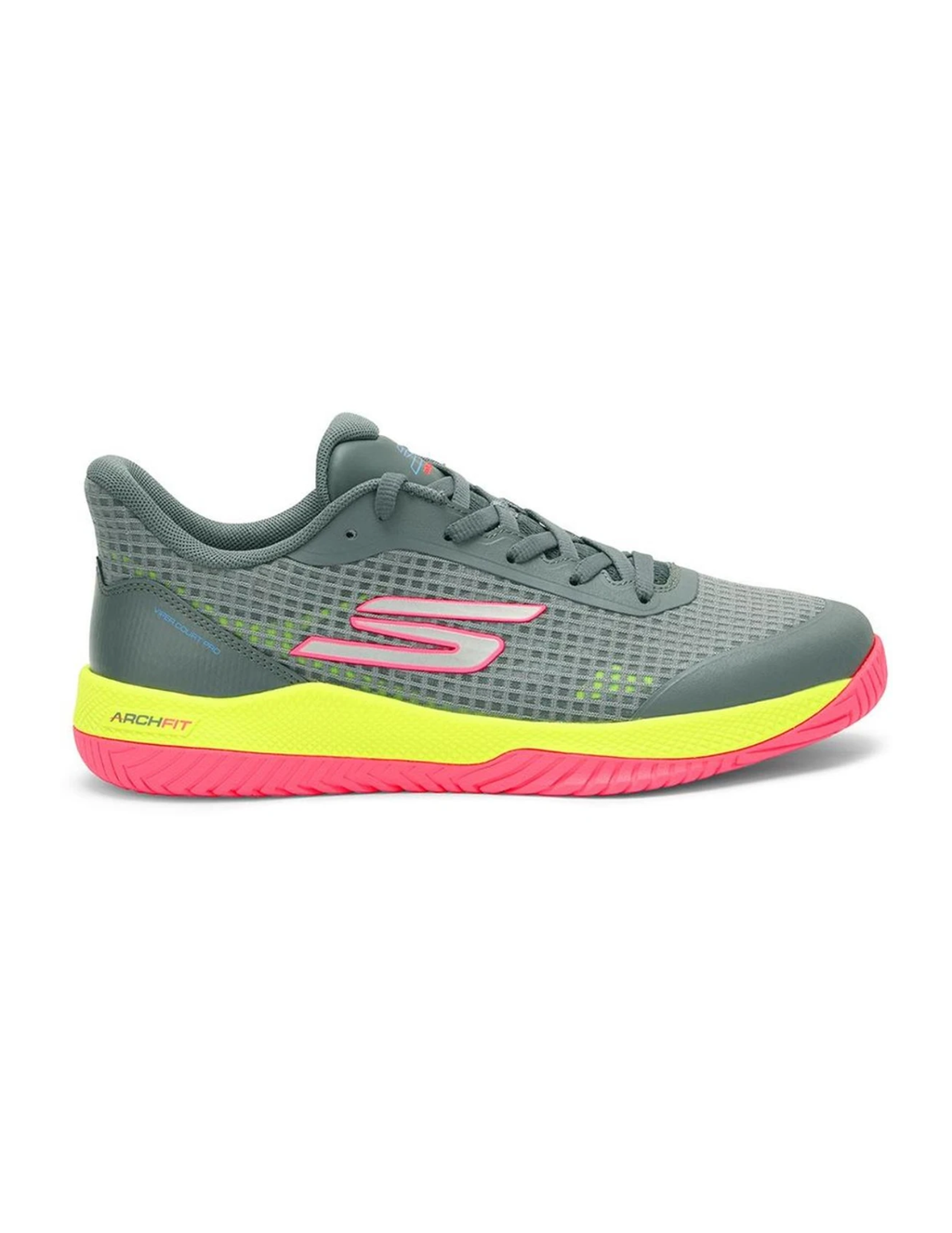 Skechers Viper Court Pro Arch Fit Pickleball & Tennis Shoes – Grey / Pink – Women