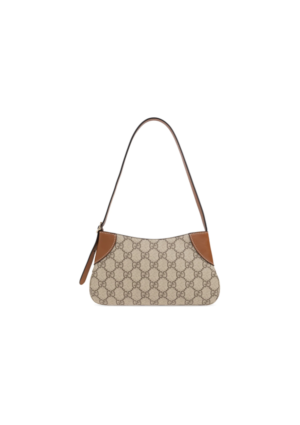 Gucci GG Emblem Super Mini Monogram Canvas Shoulder Bag – Beige & Brown – Women