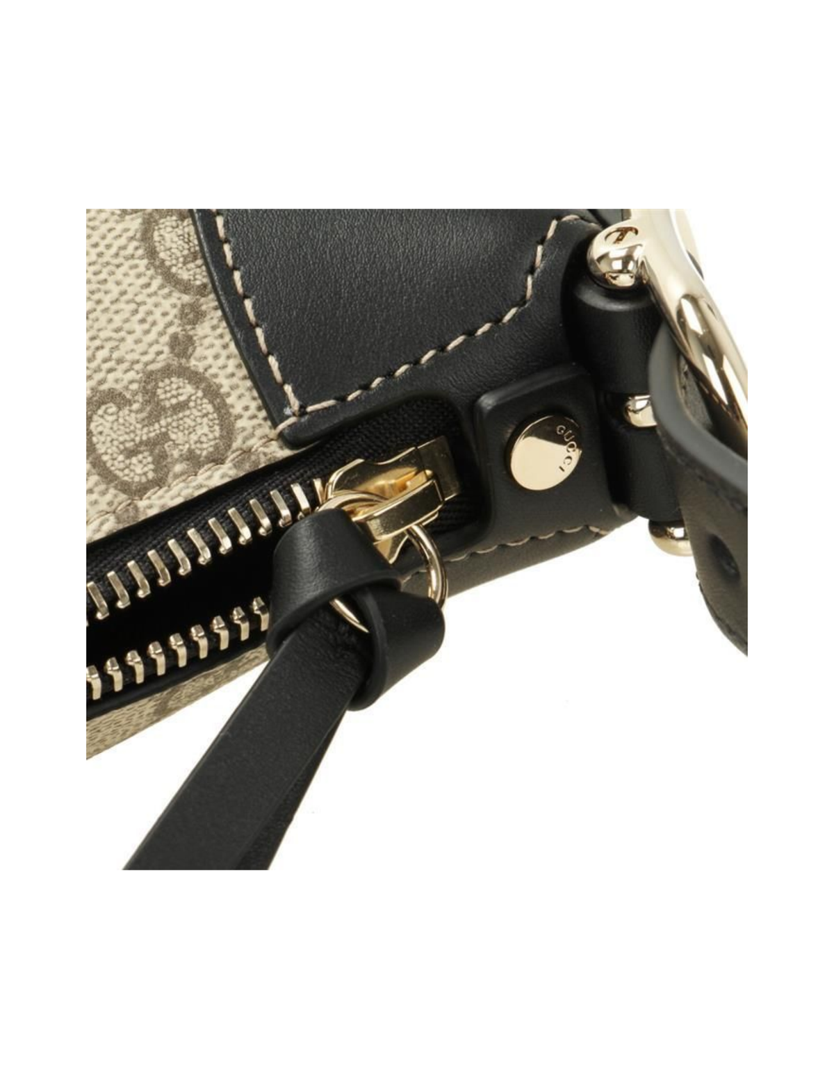 Gucci GG Emblem Medium Monogram Canvas Shoulder Bag – Beige & Black – Women