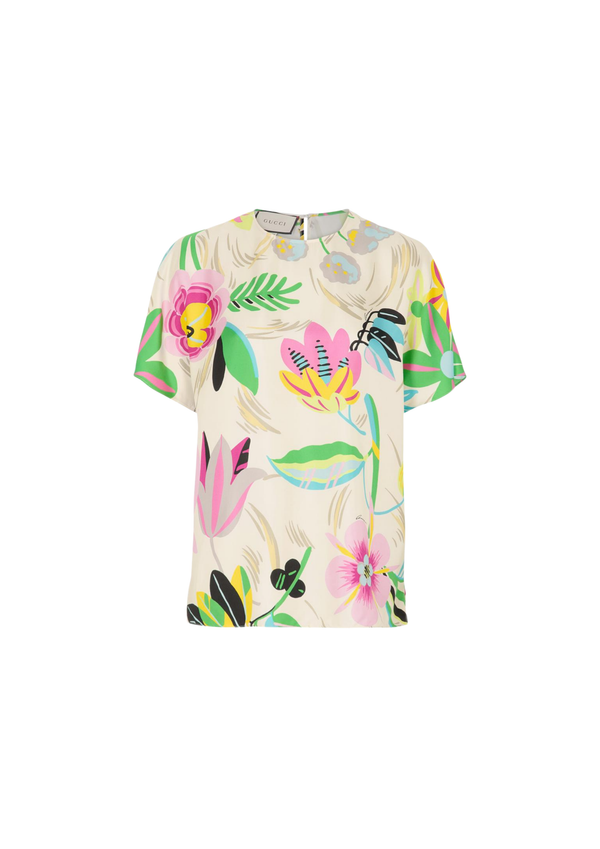 Gucci Floral Short-Sleeve Top – Multi – Women