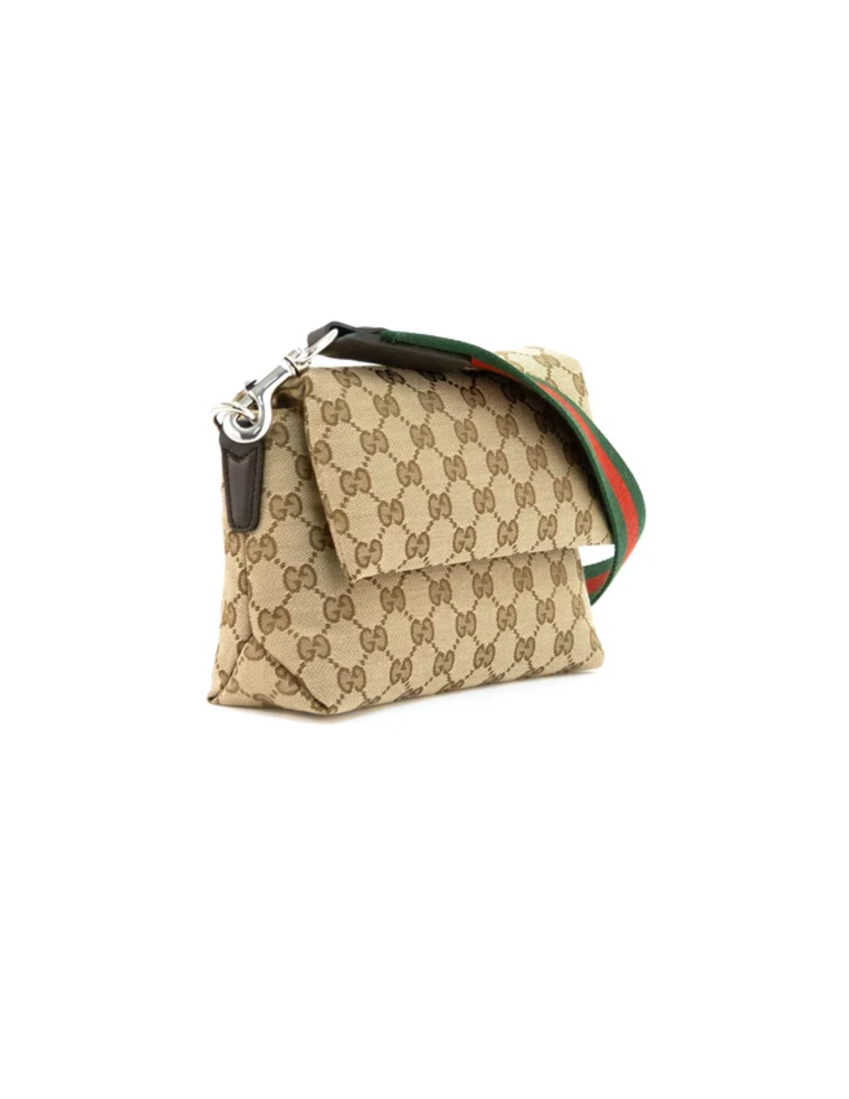 Gucci Small GG Canvas Crossbody Bag with Web Strap – Beige Multicolour – Women