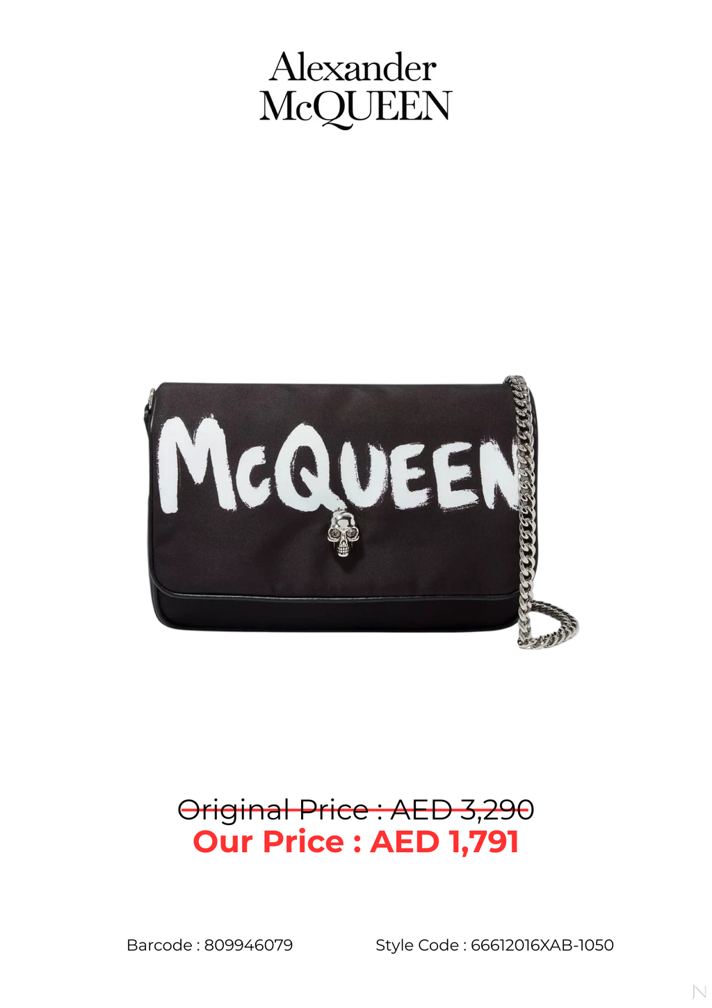 Alexander McQueen Small Skull Graffiti Shoulder Bag – Black/White – Women