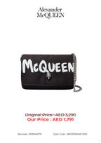 Alexander McQueen Small Skull Graffiti Shoulder Bag – Black/White – Women