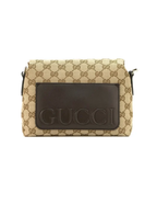 Gucci Small GG Canvas Crossbody Bag with Web Strap – Beige Multicolour – Women