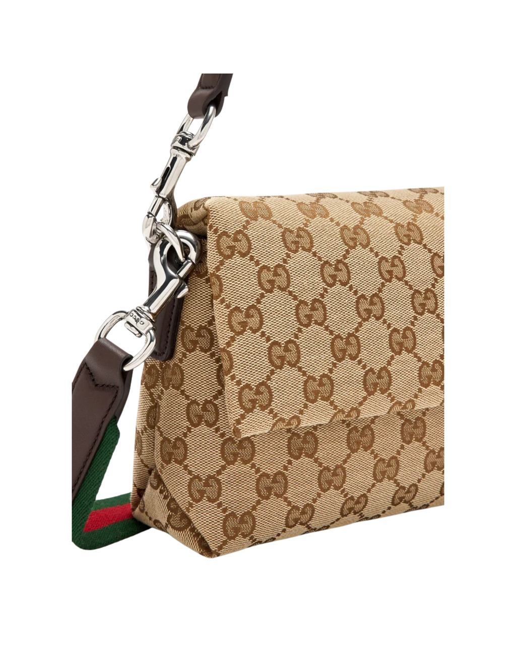 Gucci Small GG Canvas Crossbody Bag with Web Strap – Beige Multicolour – Women