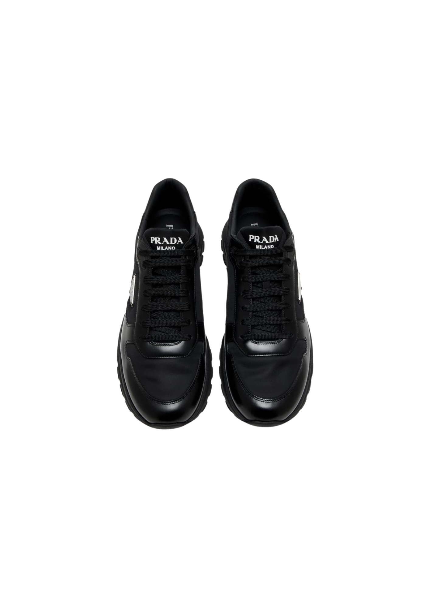 Prada Prax 01 Re-Nylon and Leather Brushed Sneakers Black Men