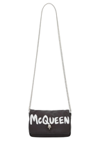 Alexander McQueen Small Skull Graffiti Shoulder Bag – Black/White – Women