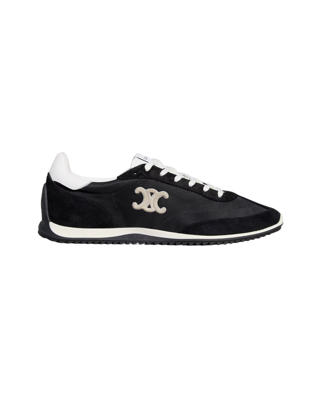 Celine Racer Triomphe Textile & Calfskin Sneakers – Black / White – Men