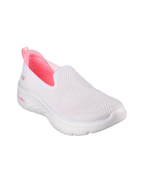 Skechers GO WALK Hyper Burst Goga Mat Slip-On Walking Shoes – White / Pink – Women