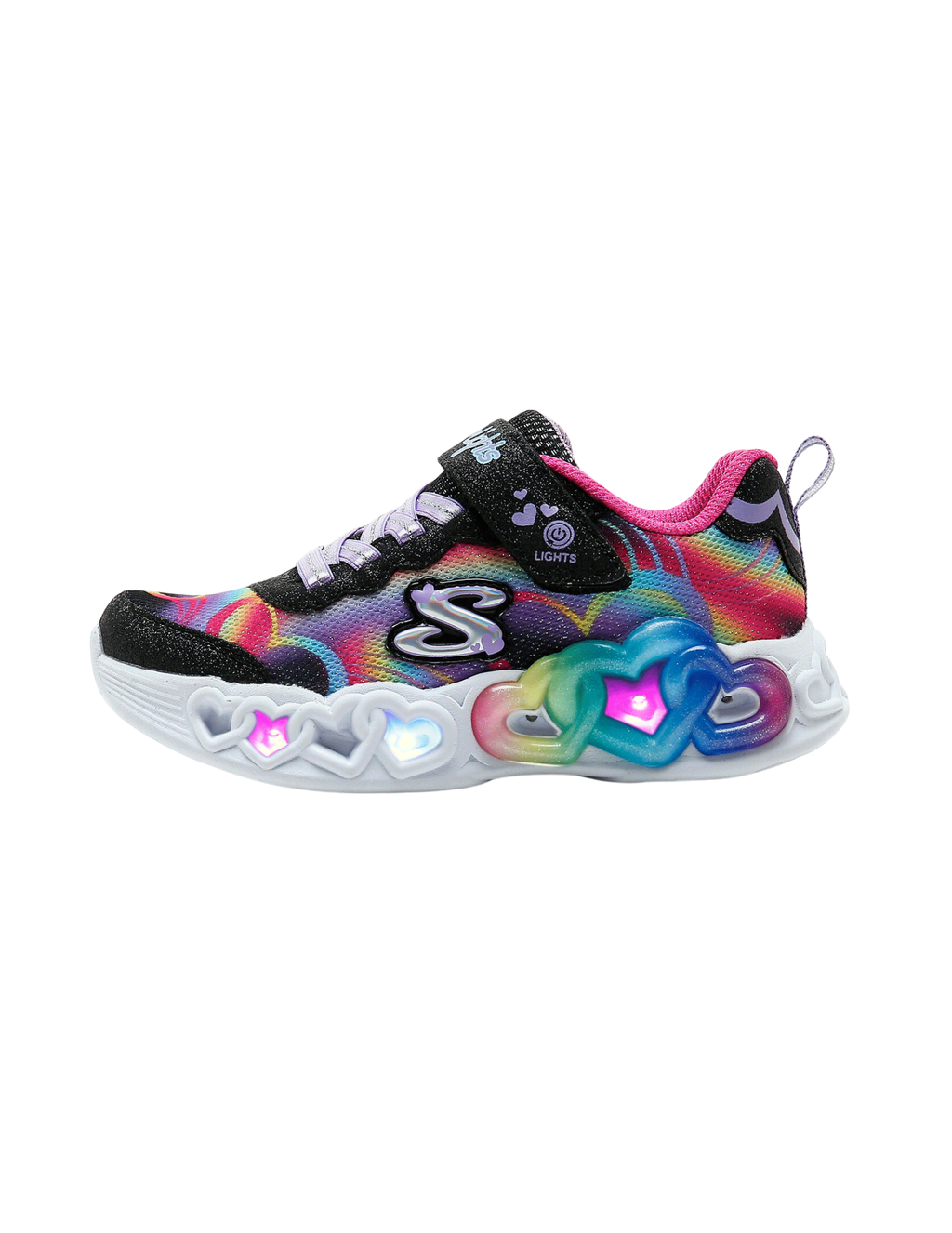Skechers S Lights Infinite Heart Lights Light-Up Sneakers – Black / Multi – Kids