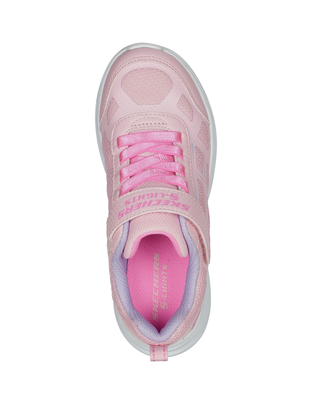 Skechers S Lights Glimmer Kicks Fresh Glow girls’ light pink light-up sneakers – product view 2